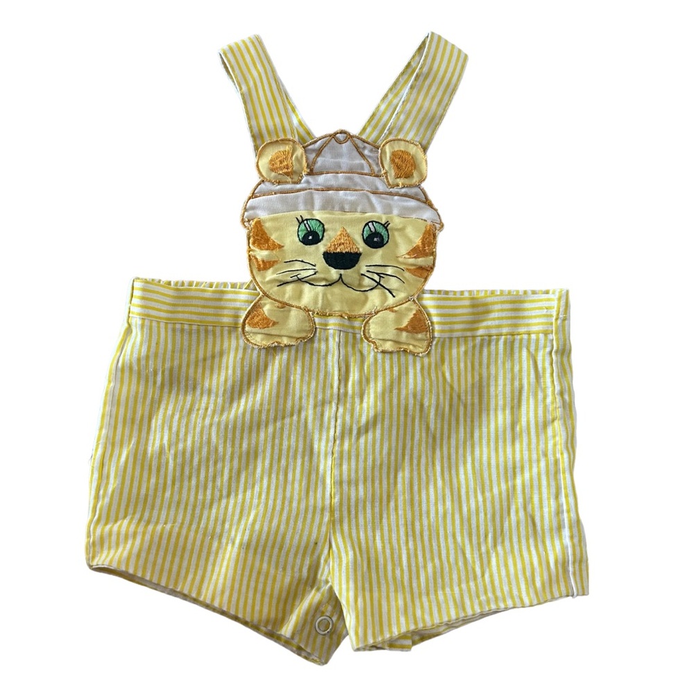 Vintage Yellow Lion JonJon Romper 3M 6M 9M Phillipines